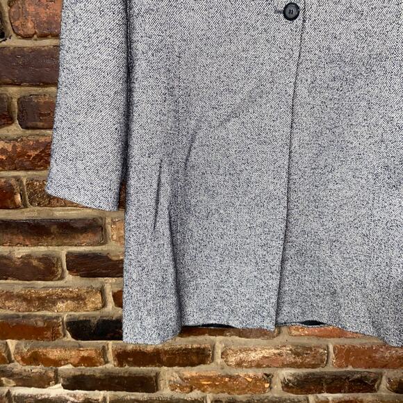 Larry Levine Vintage Black White Tweed 2-Button Long Blazer Jacket Women's 14 - Picture 3 of 7